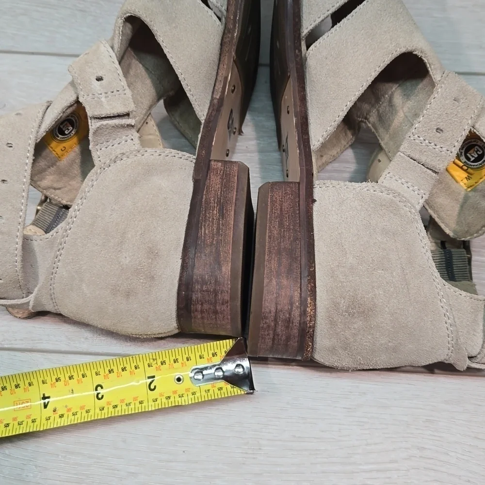 Caterpillar Women Leather Open Toe Heels Sandals shoes sz 10